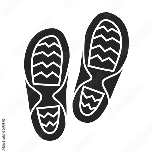 Print of shoe vector icon.Black vector icon isolated on white background print of shoe .