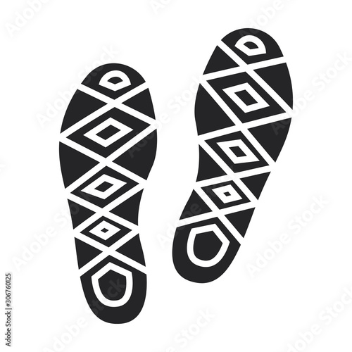 Print of shoe vector icon.Black vector icon isolated on white background print of shoe .