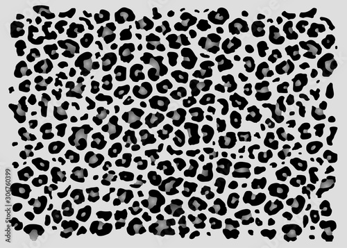 Leopard pattern design, vector illustration background seamless repeats black white