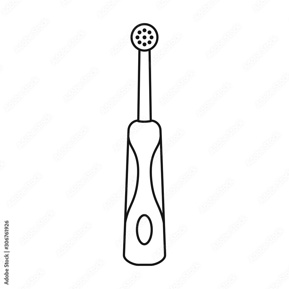 Fototapeta premium Tooth brush vector icon.Line vector icon isolated on white background tooth brush.