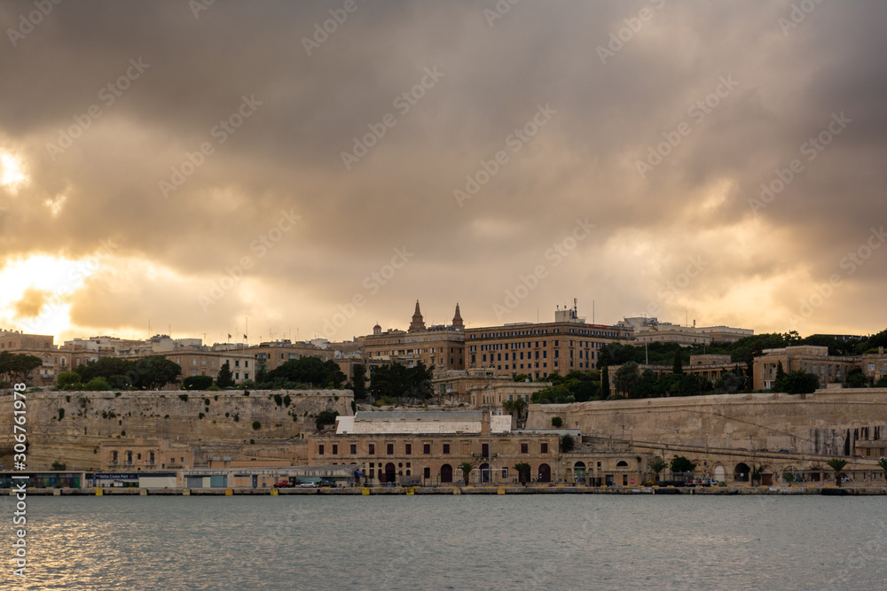 View at Valletta Malta in the evening