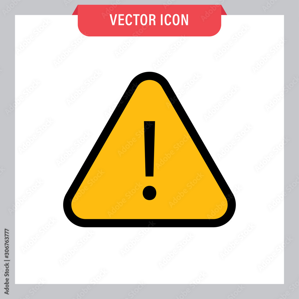 Attention icon, danger symbol vector. Triangle sign with exclamation mark. Attention icon, danger symbol vector. Triangle sign with exclamation mark.