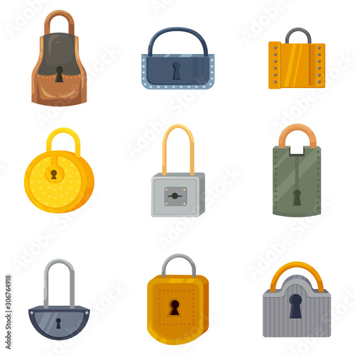 Set of locks types for keeping things safe vector illustration