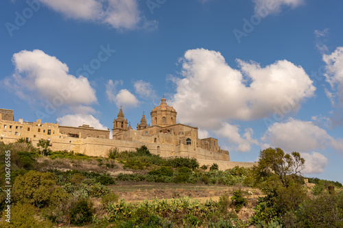 view of the ancient town mdina  malta island