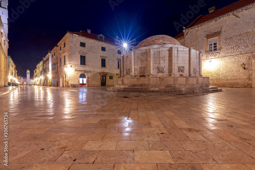 Dubrovnik. Stradun Street at night.