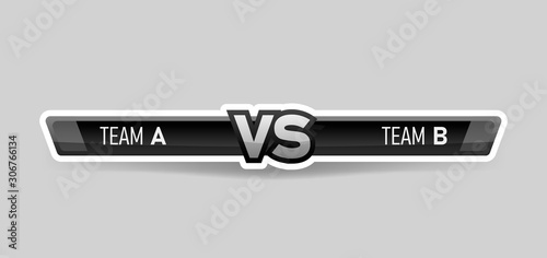 VS duel challenge vector illustration. Versus Board of rivals, with space for text