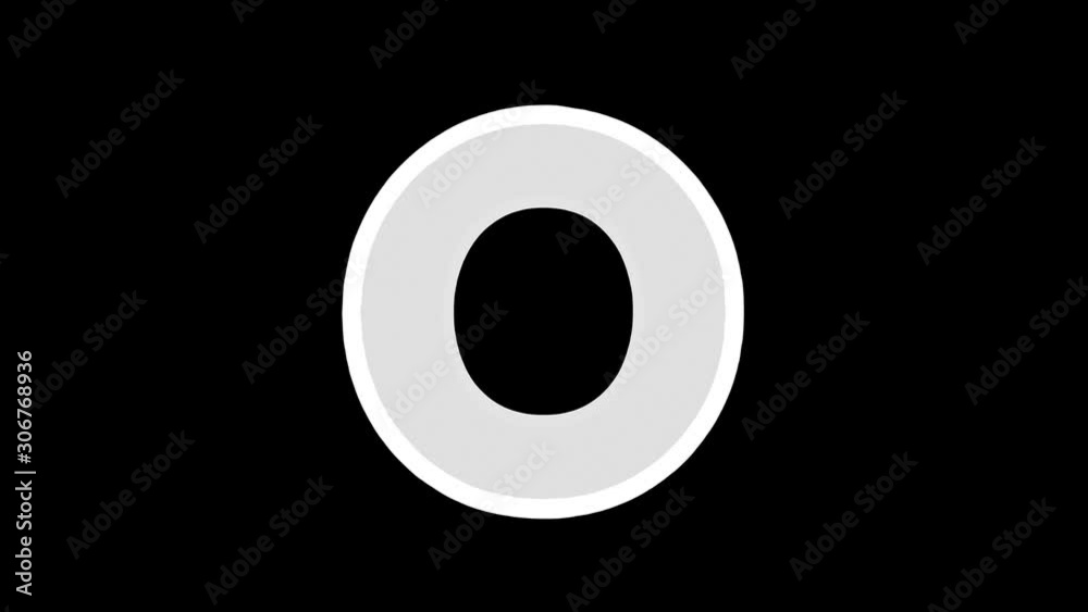 4K Animated blue water splashes filling O letter isolated on a black background with alpha matte 4K Animated blue water splashes filling O letter isolated on a black background with alpha matte