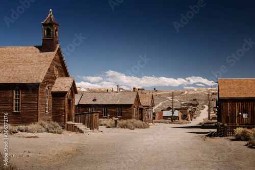 Bodie ghost town church street in California
