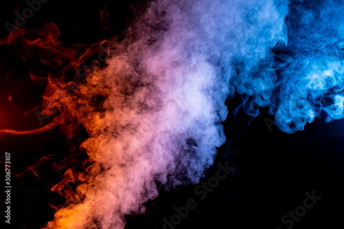 Orange, Red, and Blue Smoke Billow