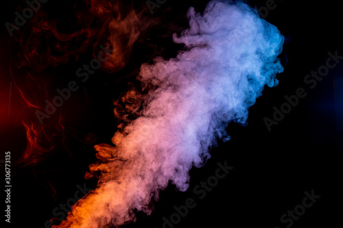 Full Orange, Red, and Blue Smoke Column 