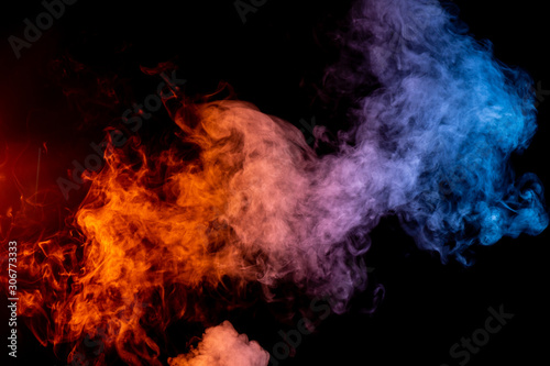 Orange and Blue Smoke Wisps