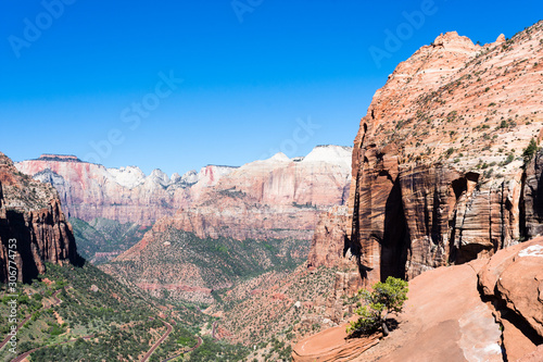 Morning view of Zion Canyon from Canyon Overlook viewpoint - Zion National Park, Utah, USA
