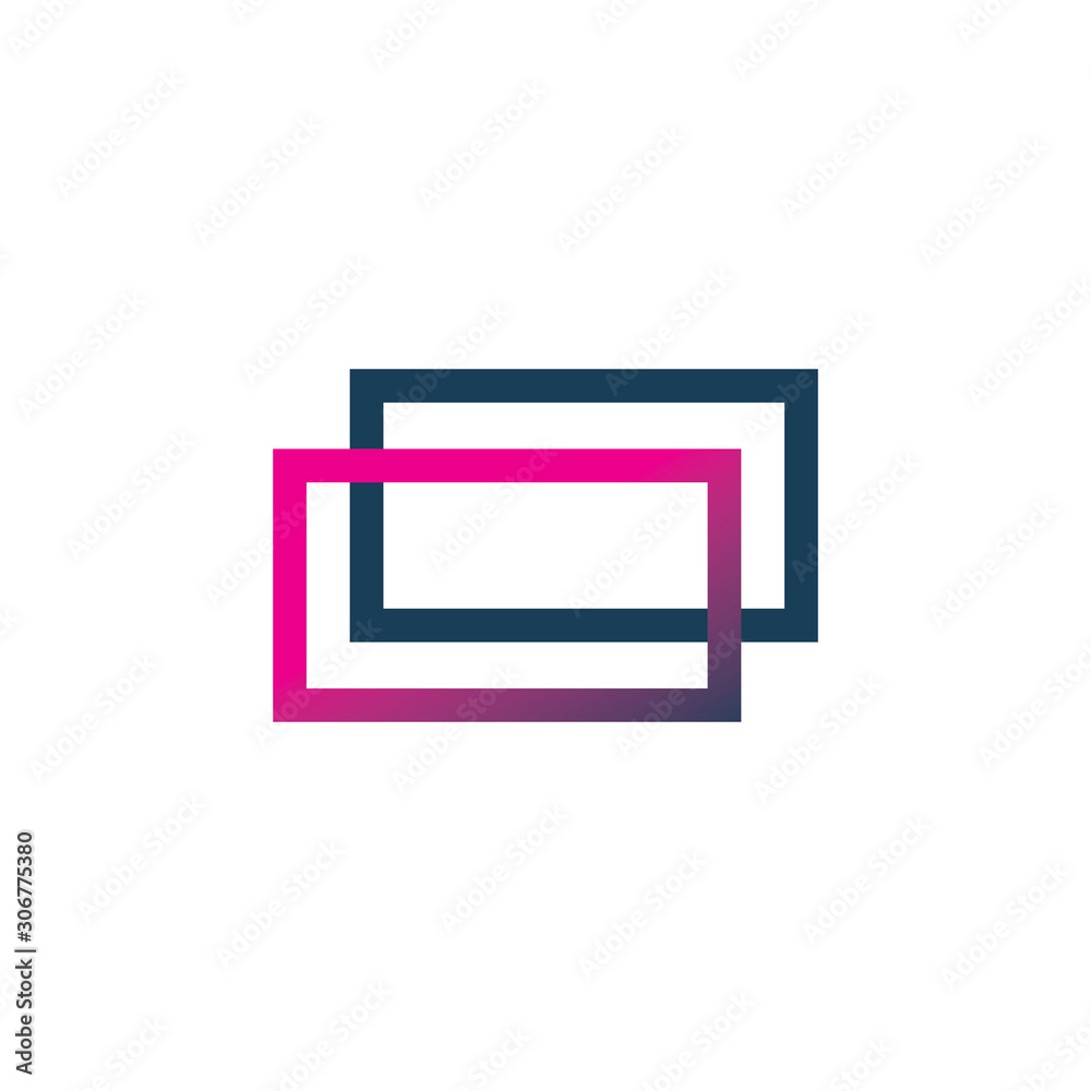 square color line logo design