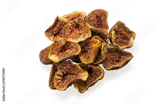 Dried fig fruits, food background texture