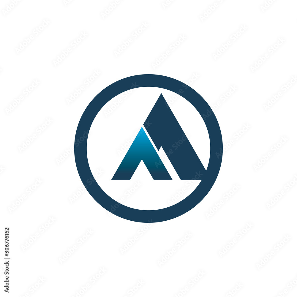 circle triangle color line logo design circle triangle color line logo design