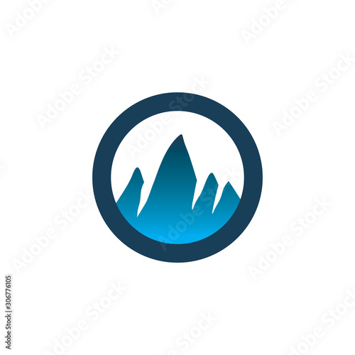 Free Download circle color mountain logo design - GFXLoad