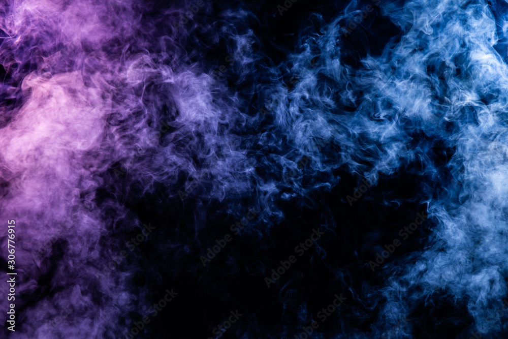 Fototapeta abstract purple and blue smoke background with space for text
