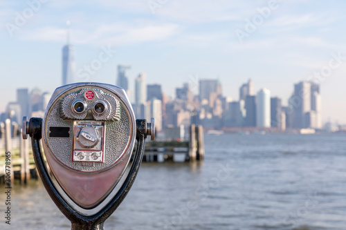 Binoculars looking towards New York City