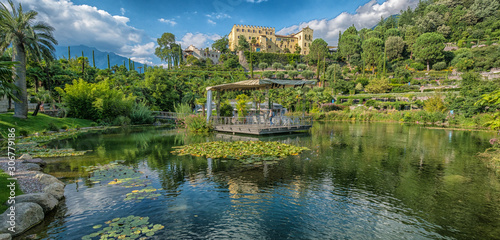 Botanical gardens with view of Trauttmansdorff Castle - Meran, Trentino Alto Adige, northern Italy, august 2019. © lorenza62