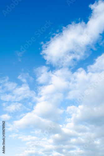White cloudy with blue sky background