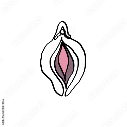 Vulva gezeichnet mit einer Linie