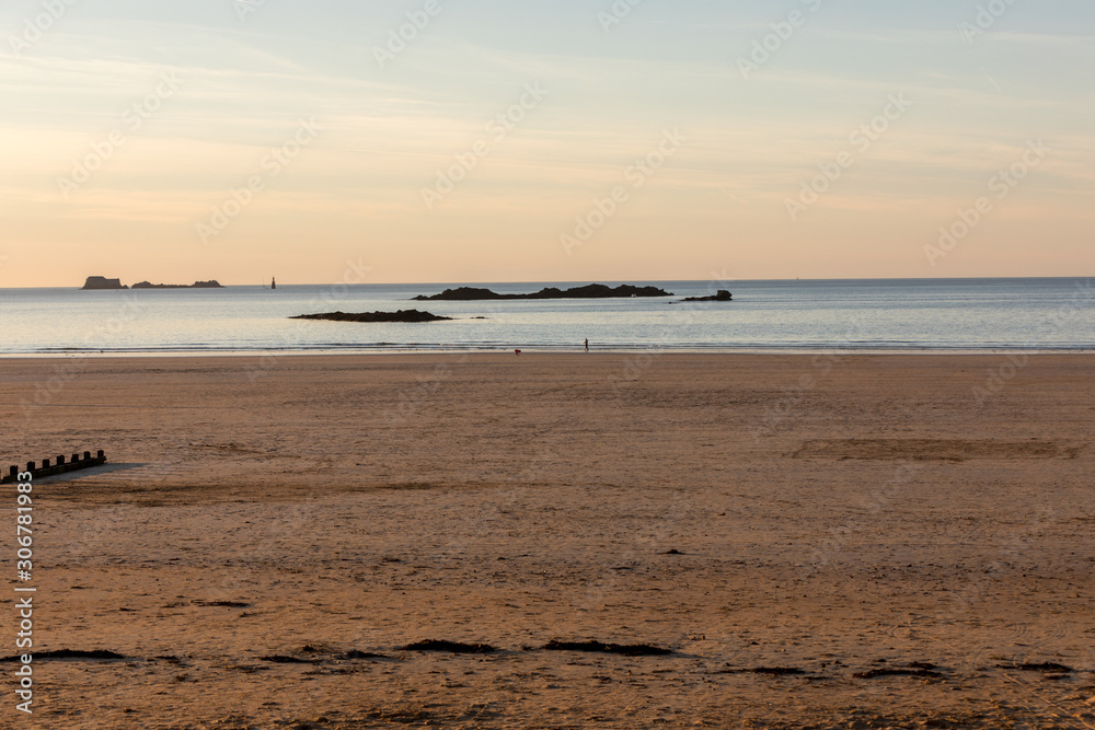 Main beach of the famous resort town Saint Malo in Brittany, France Main beach of the famous resort town Saint Malo in Brittany, France