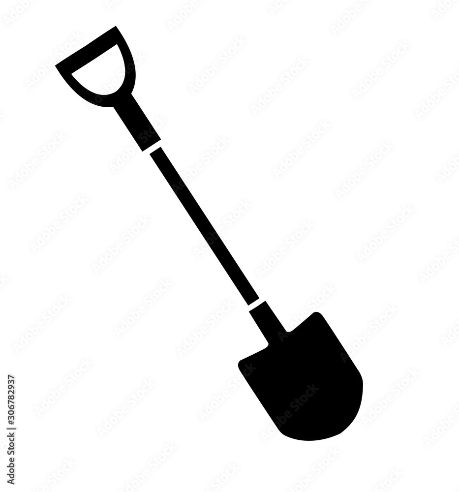 Shovel vector icon silhouette gardening vector illustration isolated