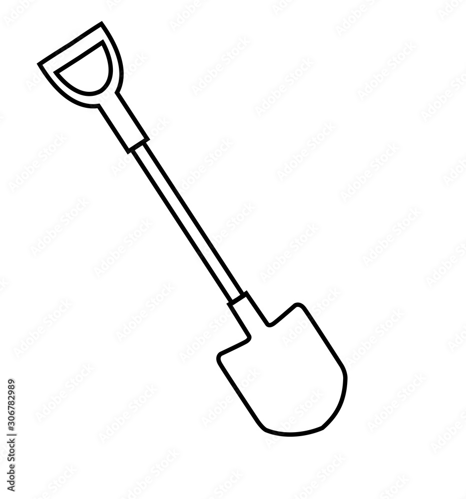 Shovel vector line icon gardening vector illustration isolated Shovel vector line icon gardening vector illustration isolated