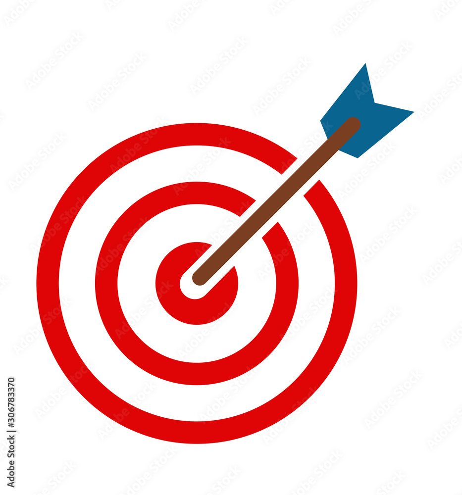 Target icon vector design illustration isolated on white Target icon vector design illustration isolated on white