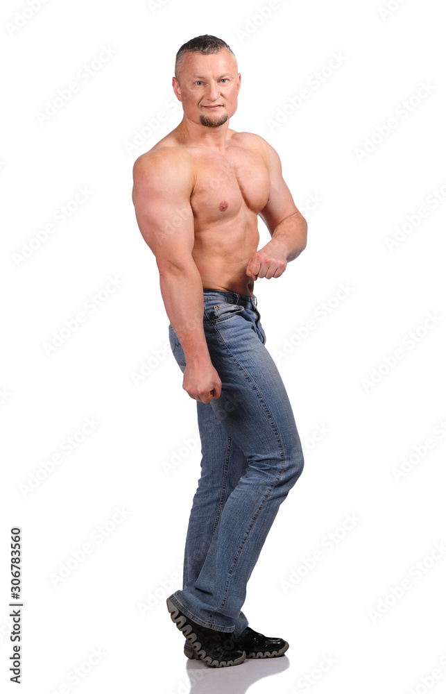 Fototapeta premium Image of muscle man posing in studio