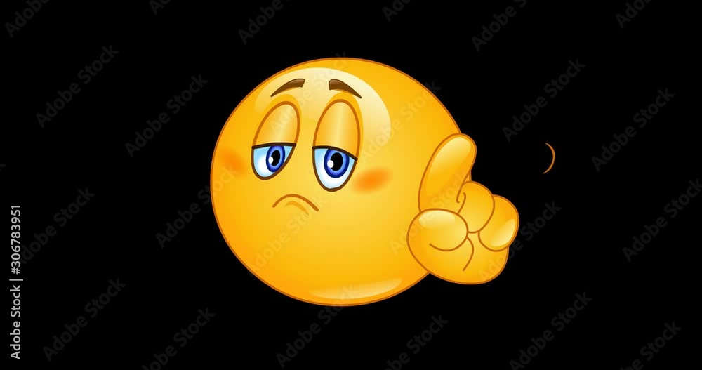 Animation of a no emoji emoticon wagging his finger. Including alpha channel.