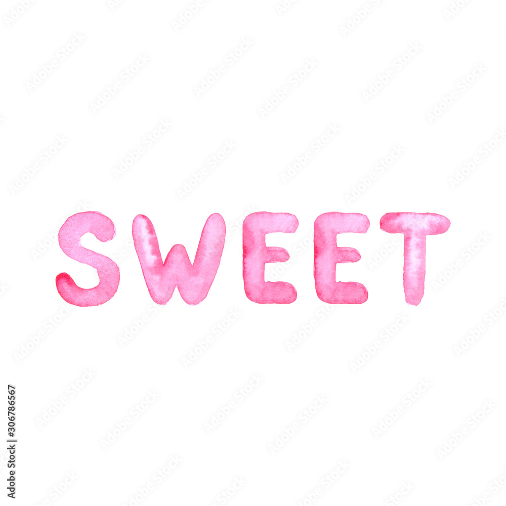 Watercolor pink lettering Watercolor pink lettering