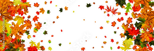 Autumn leaves pattern. Falling October background. Thanksgiving season concept