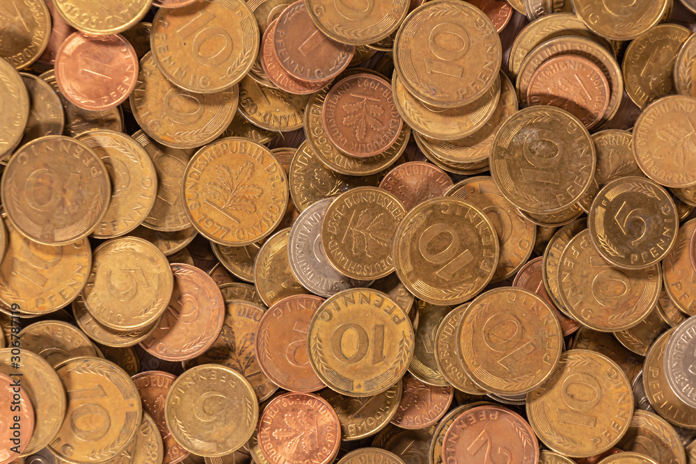 Thousands of golden, silver and copper coins Thousands of golden, silver and copper coins