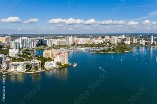 Sarasota downtown drone aerial landscape photo photo