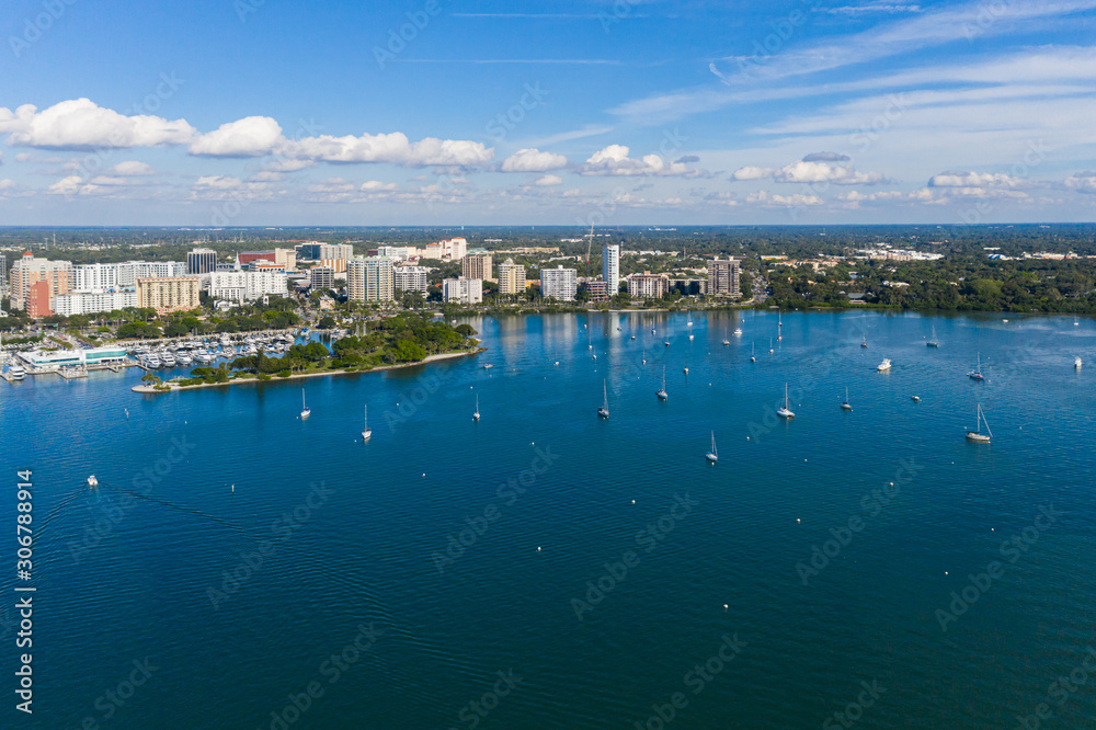 Sarasota downtown drone aerial landscape photo