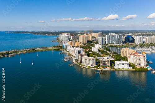 Sarasota downtown drone aerial landscape photo photo
