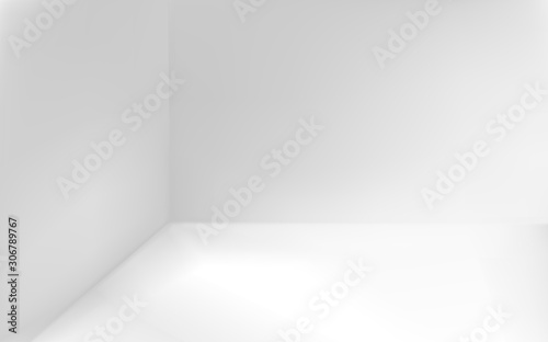 Angular minimalistic white background. Architectural solution abstract empty white room interior. Corner vector illustration.