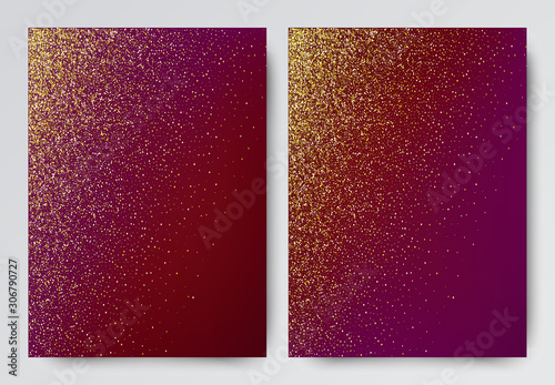 Red purple background with gold sequins. Set of 2 backgrounds.