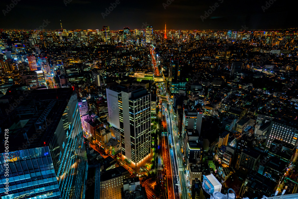 Fototapeta premium Tokyo cityscape, Japan night view 渋谷から見た東京の夜景