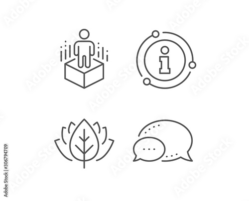 Augmented reality line icon. Chat bubble, info sign elements. VR simulation sign. 3d person symbol. Linear augmented reality outline icon. Information bubble. Vector