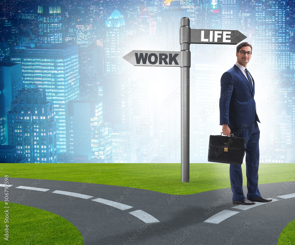 Work life or home balance business concept
