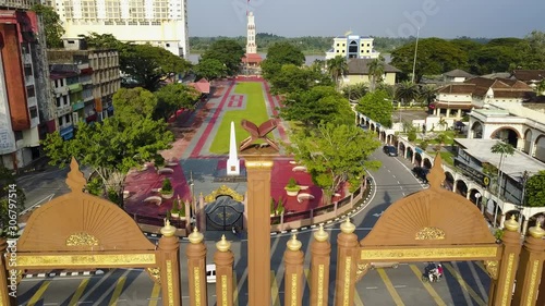 Aerial view of a public park in the city of Kota Bharu in Kelantan. photo