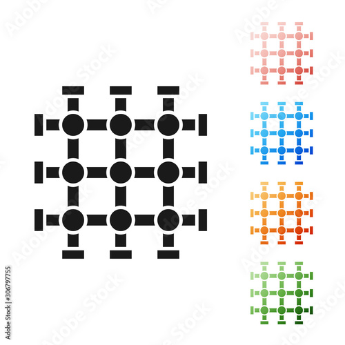 Black Prison window icon isolated on white background. Set icons colorful. Vector Illustration