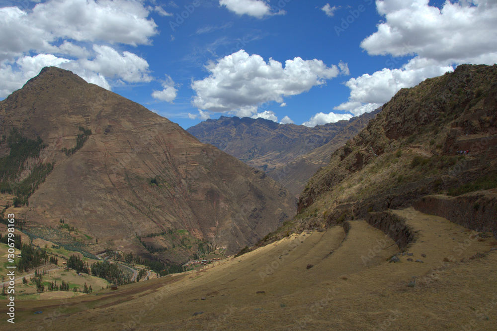 terraced fields in Andes, Peru