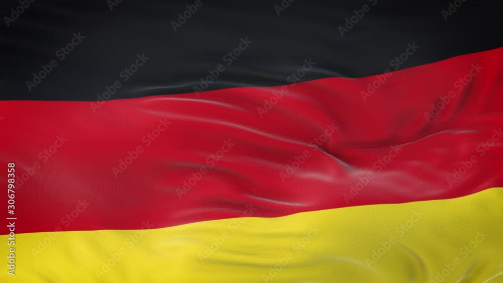 Germany flag waving in the wind with highly detailed fabric texture. Seamless loop Germany flag waving in the wind with highly detailed fabric texture. Seamless loop
