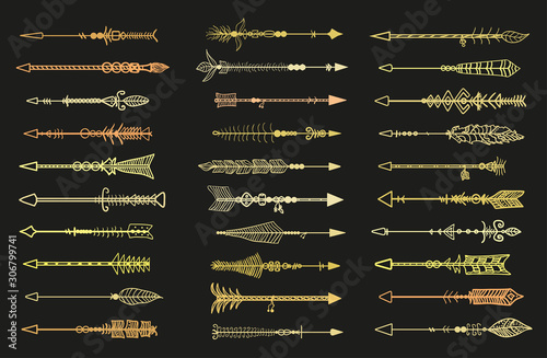 Hand drawn arrow. Abstract elements. Set of different arrows