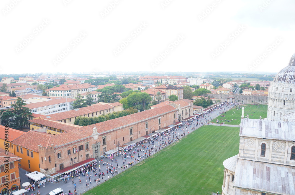 the cityscape from Leaning Tower of Pisa