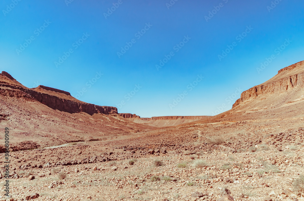 Stones desert in Morocco, drying, desertification, Stones desert in Morocco, drying, desertification,