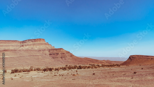 Stones desert in Morocco  drying  desertification 